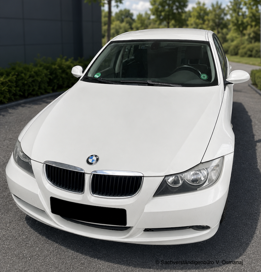 BMW 318d Frontansicht Kfz-Gutachten