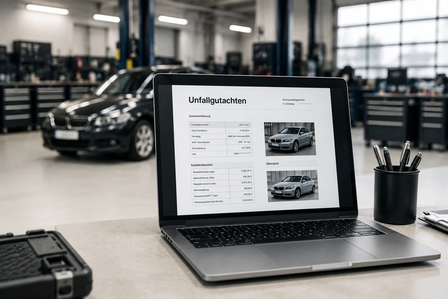 Digitales Unfallgutachten vom Kfz Sachverständigen